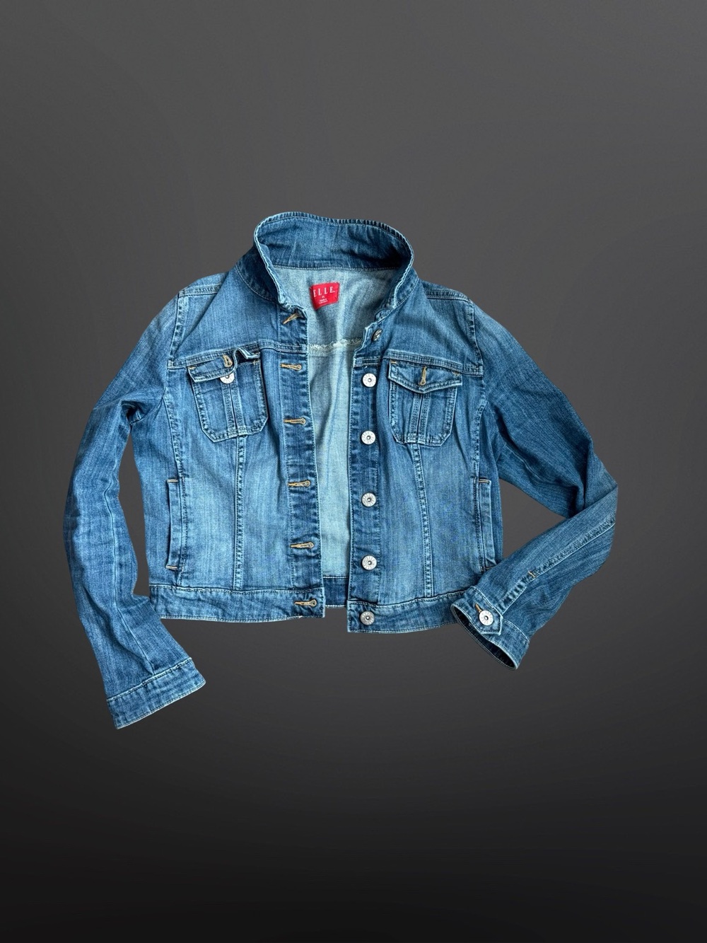Elle Women's Classic Denim Jacket Color Blue Size Medium